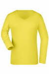 Ladies V-Neck Long Sleeve gelb XL